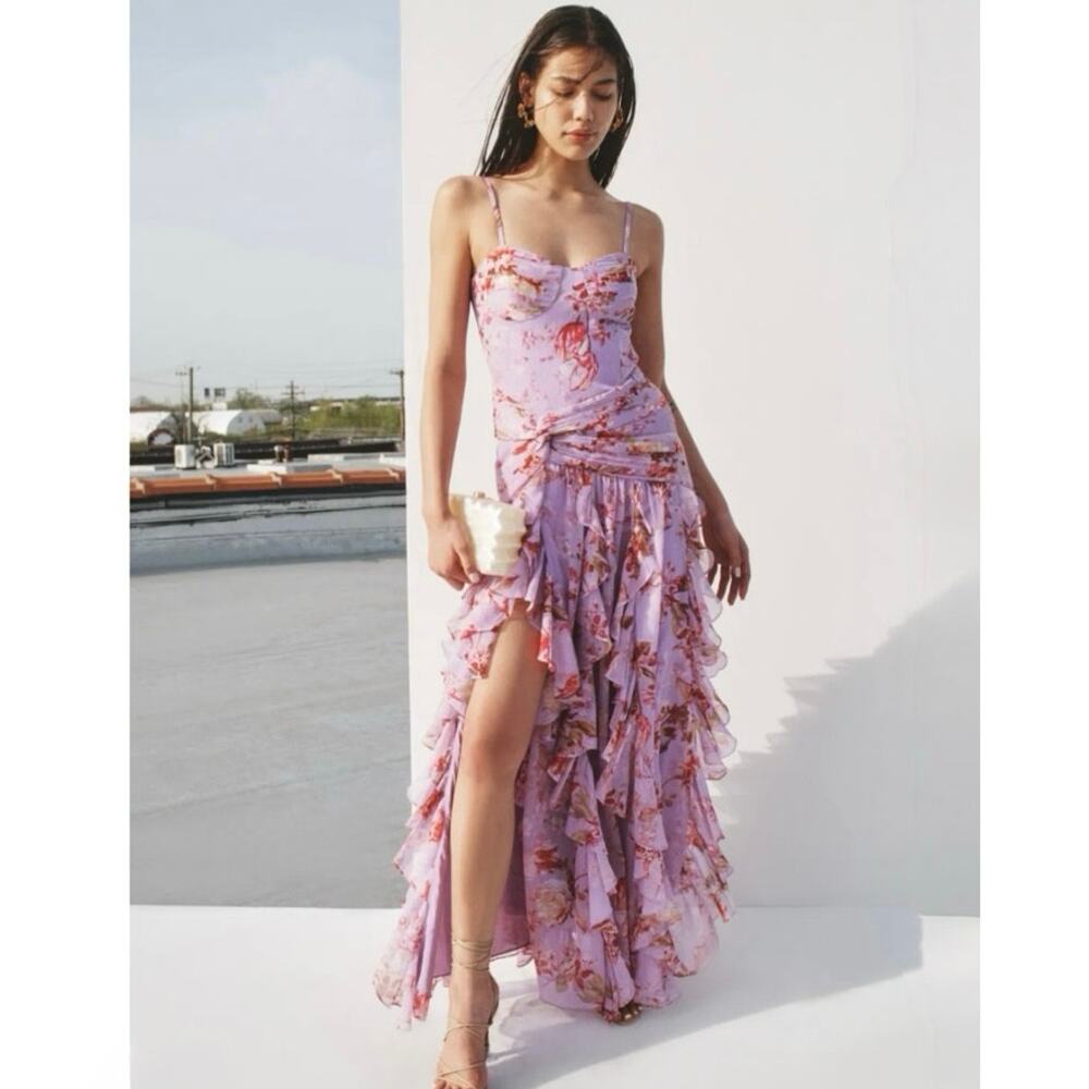 PatBO Floral Haze Flutter Maxi Dress